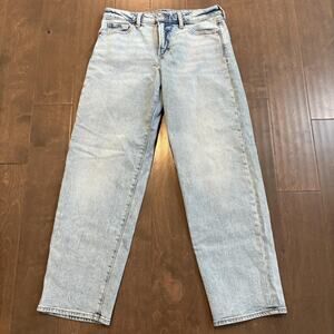 Old Navy Jeans Womens 10 Blue High Rise OG Loose Secret Smooth Pockets Denim
